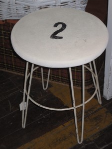 The Depot at Gibson Mill numbered stool