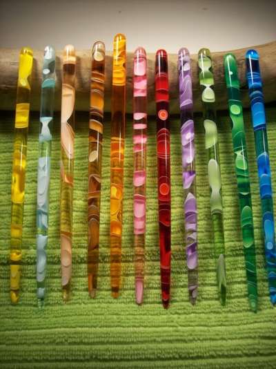 These colorful acrylic hairsticks make me yearn for the sort of thick tresses that could pull off a messy bun. A perfect gift for the tress-advantaged, these start from $16 each from EaduardHairsticks of Oregon.