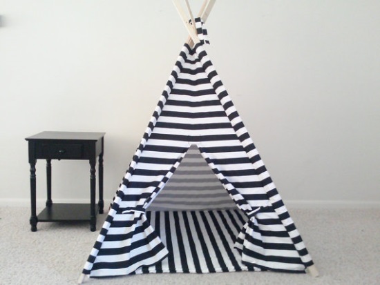 Perfect for a playroom or "camping" in the backyard, kids will enjoy hiding out in this teepee. $215, from theteepeeguy of Ohio.