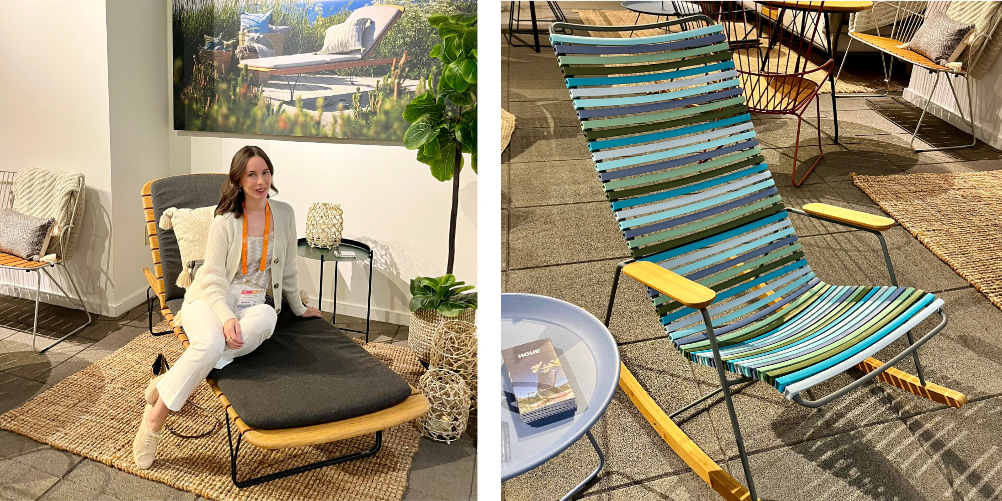 Images of the Houe outdoor furniture showroom from High Point Market