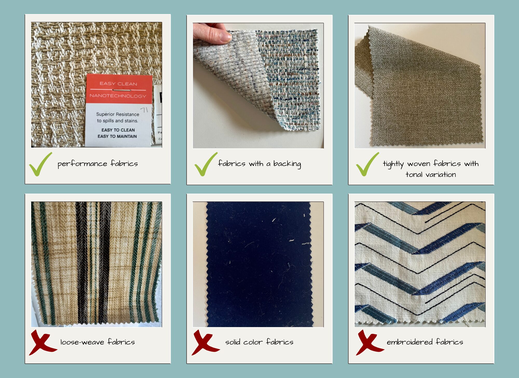 Your paragraph text good and bad fabric choices